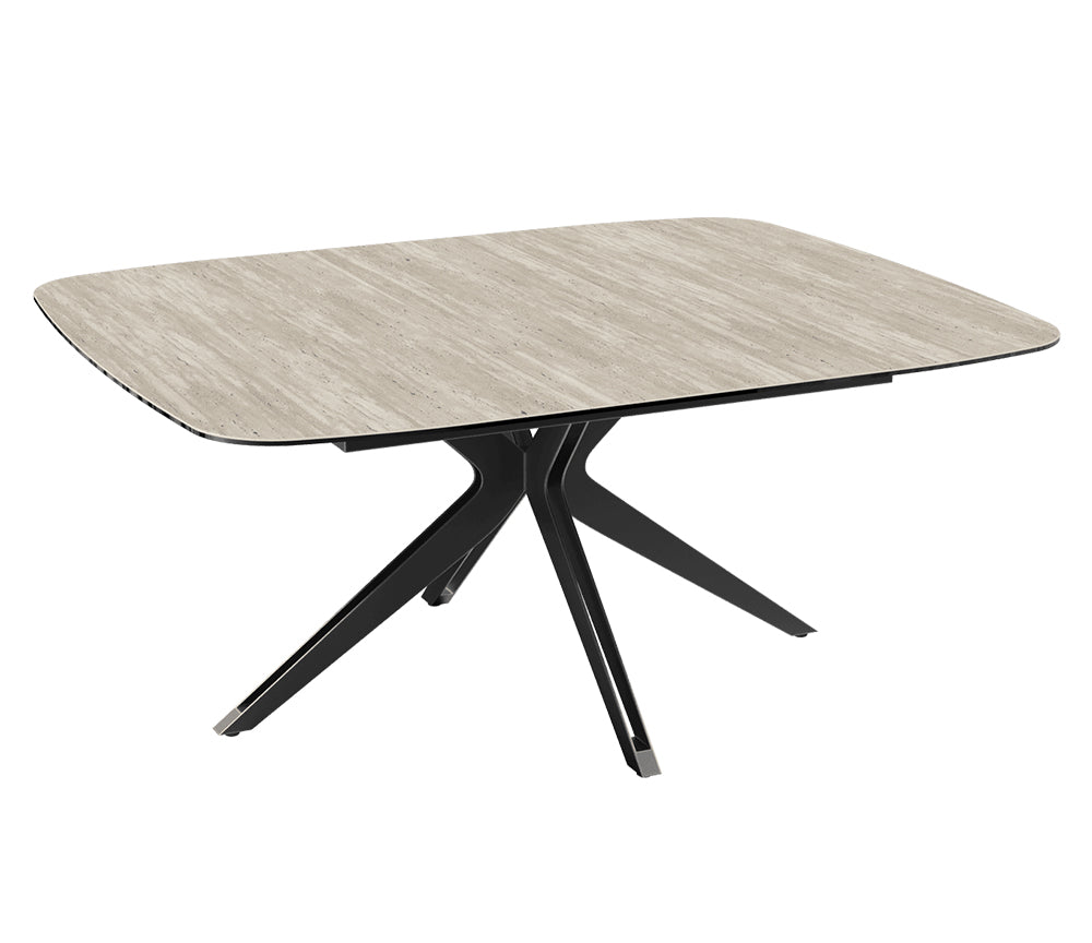 Table carrée extensible céramique Limy ouverte avec rallonges – 175 cm - Akante - Souffle d'intérieur