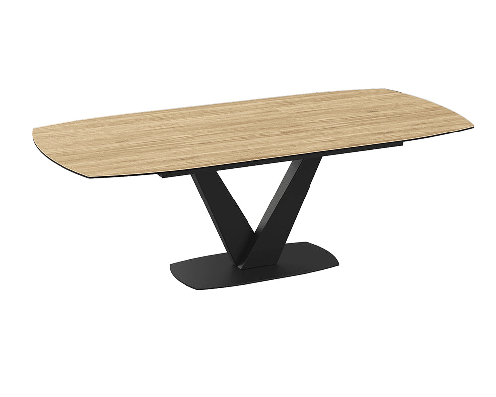 Table céramique extensible de salle a manger chêne pieds noir - Akante - Souffle d'intérieur