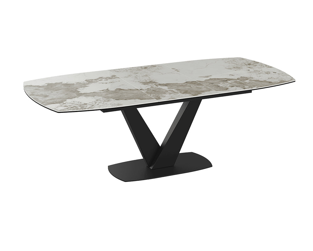 Table céramique extensible de salle a manger cala pieds noir - Akante - Souffle d'intérieur