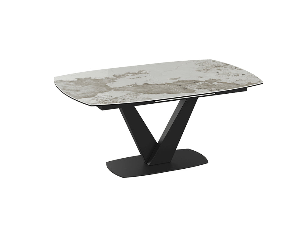 Table céramique extensible de salle a manger cala pieds noir - Akante - Souffle d'intérieur