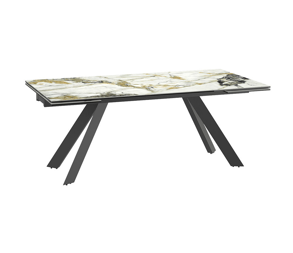 Table céramique oro extensible pieds central design - Onita-Tables de salle à manger et de cuisine-SOUFFLE D’INTÉRIEUR