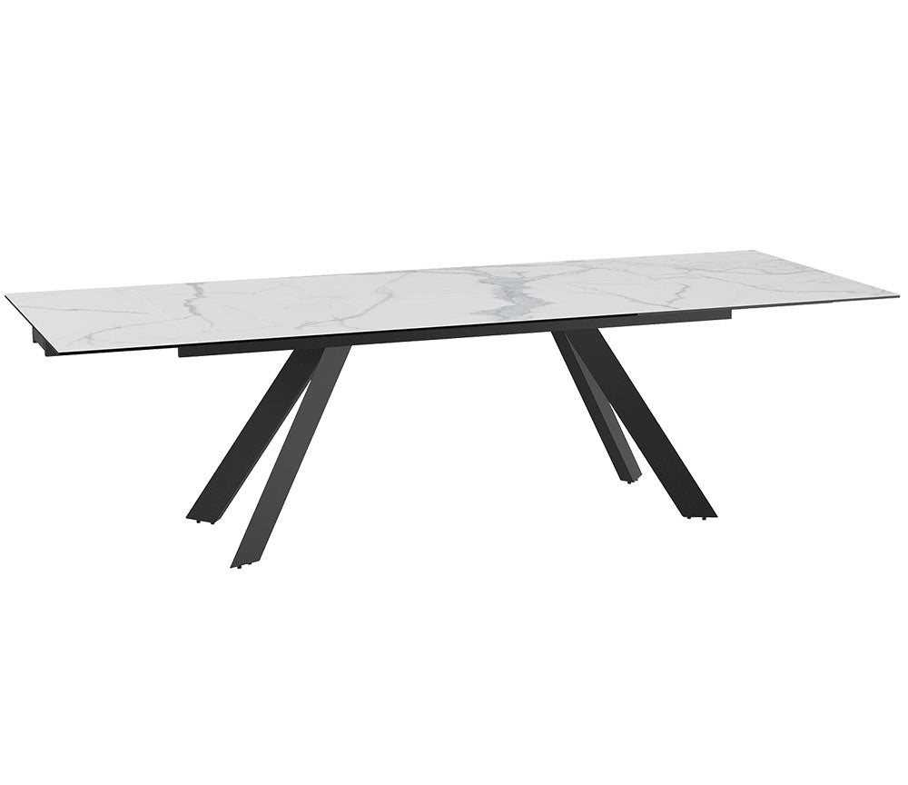 Table céramique blanc extensible de salle à manger et de cuisine - SOUFFLE D’INTÉRIEUR