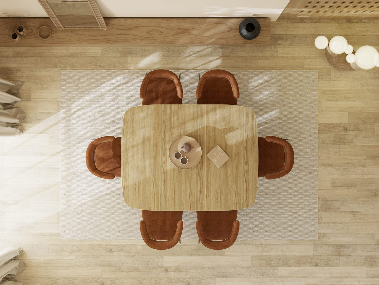 Table carré extensible plateau céramique effet bois - Akante - Souffle d'intérieur