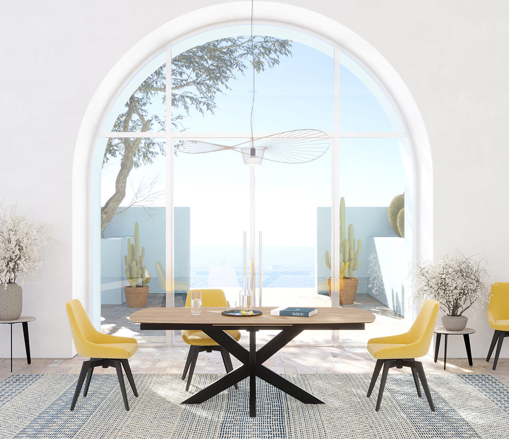 Table céramique acier extensible de salle à manger moderne 200cm - Souffle d'intérieur