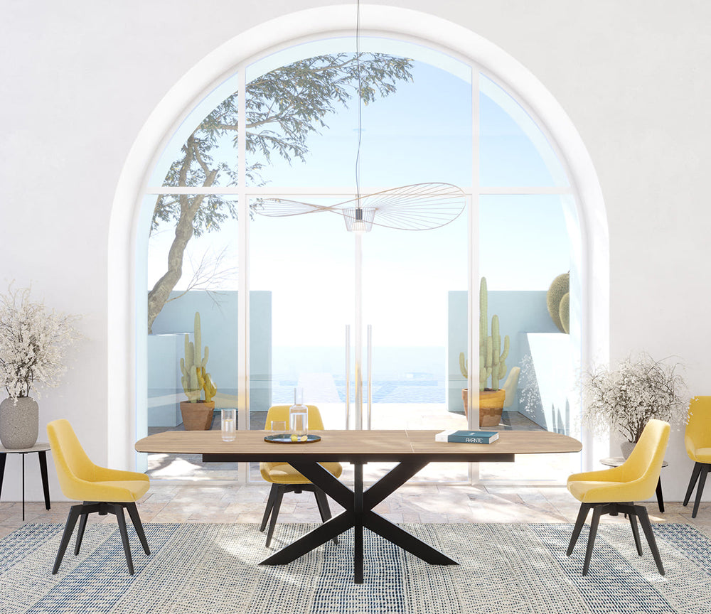 Table céramique acier extensible de salle à manger moderne 200cm - Souffle d'intérieur