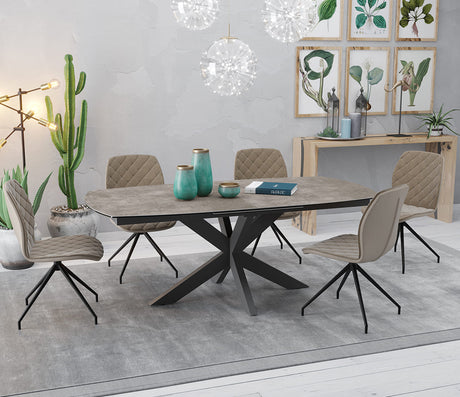 Table céramique acier extensible de salle à manger moderne 200cm - Souffle d'intérieur