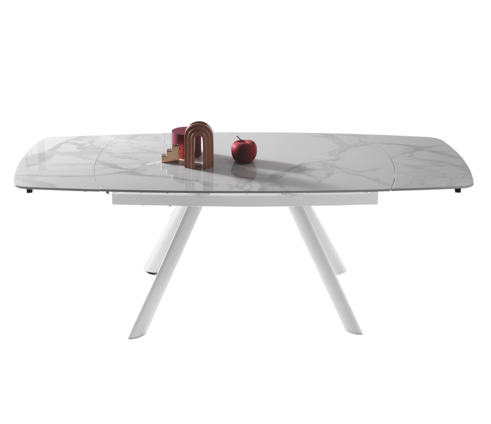Table marbre blanc brillant céramique extensible - Terenceta