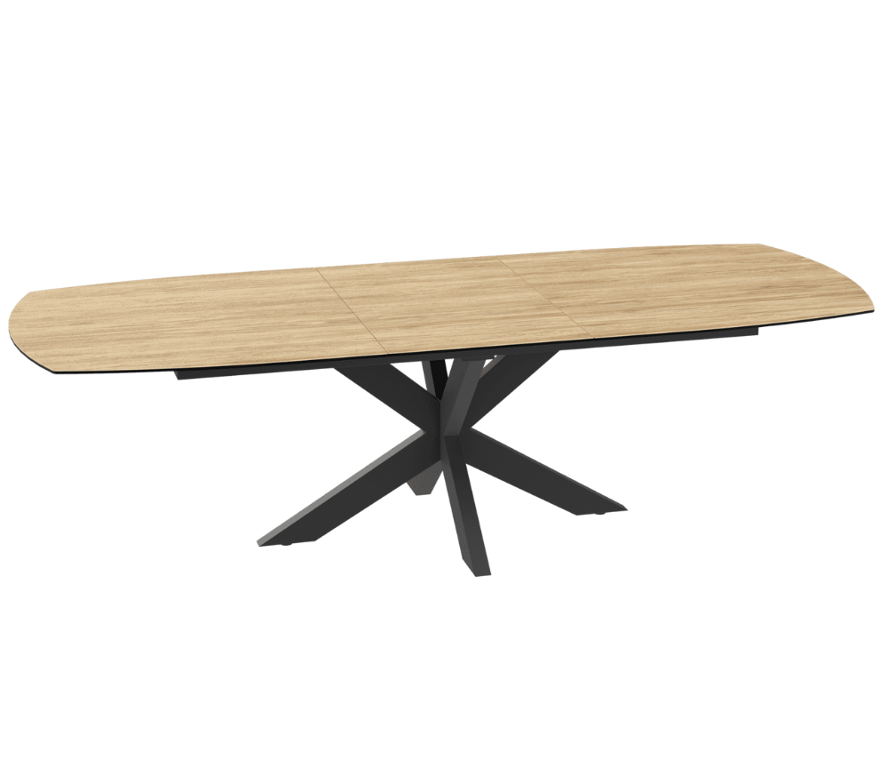 Table extensible céramique bois clair de salle à manger L160cm ou L200cm - Gustave