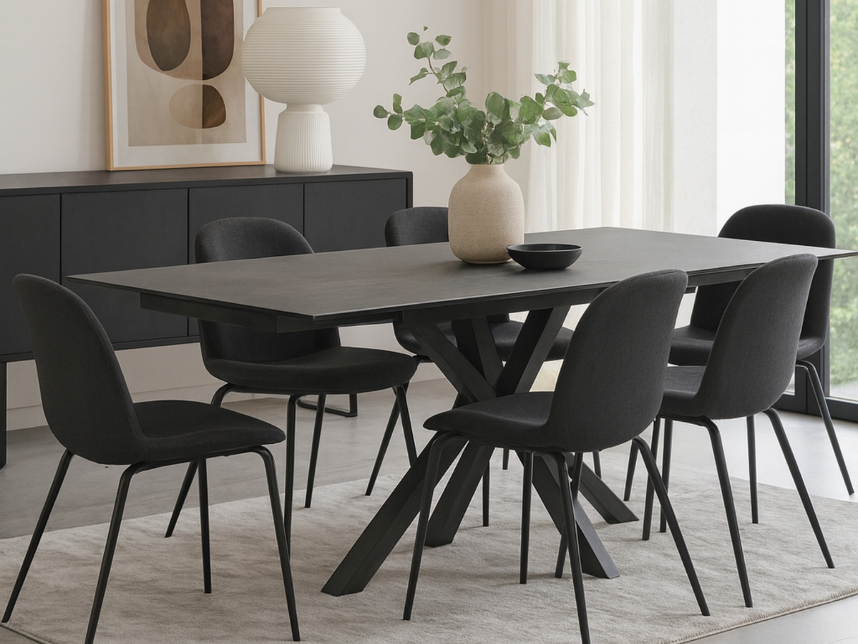 Table céramique pied central - Sarah