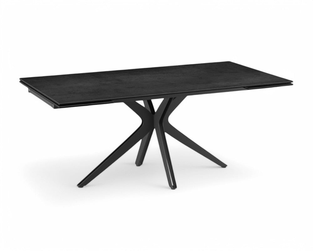 Table céramique extensible  pieds central design rectangulaire - Akante - Souffle d'intérieur
