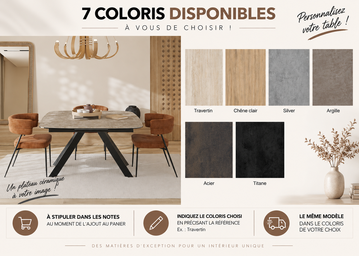 Table carré extensible céramique - Mexico Akante