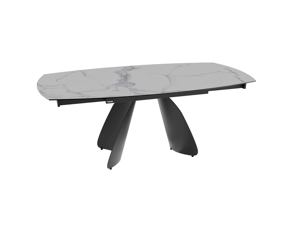 Table céramique extensible Modena – plateau ouvert 130 à 190 – marbre mat