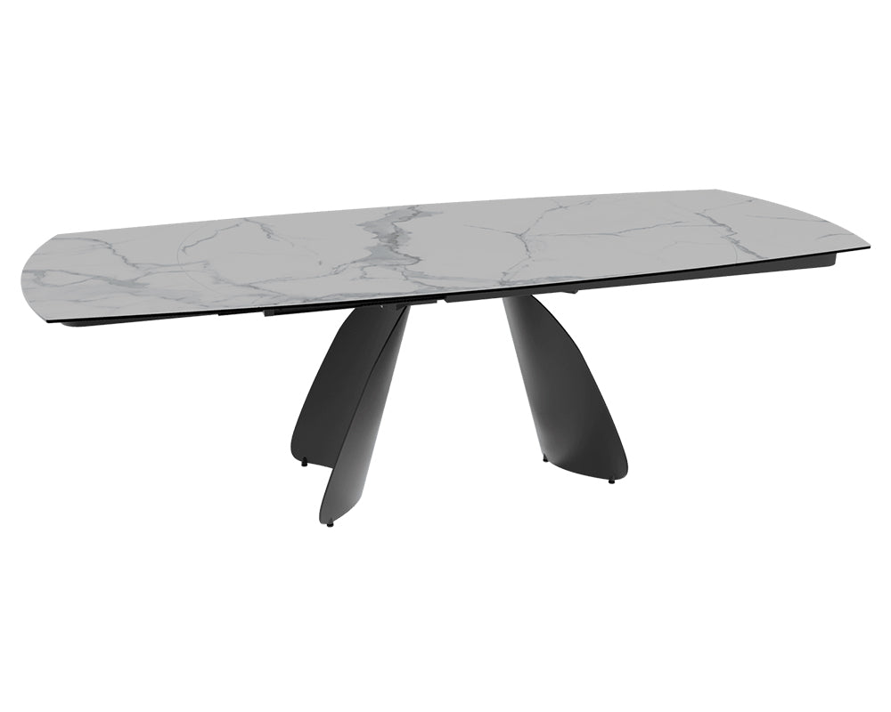 Table céramique extensible Modena – plateau ouvert 160 à 240 – marbre mat