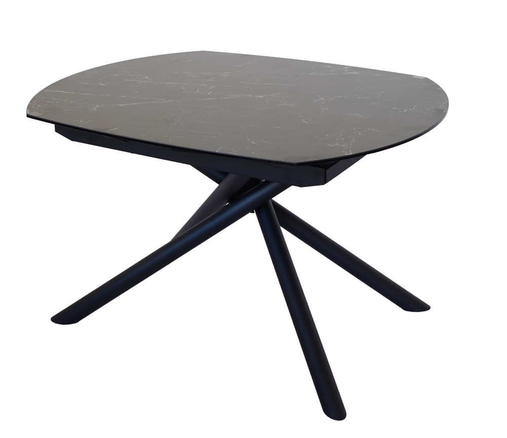 Table céramique extensible marbre noir pieds métal L 130cm - Glory