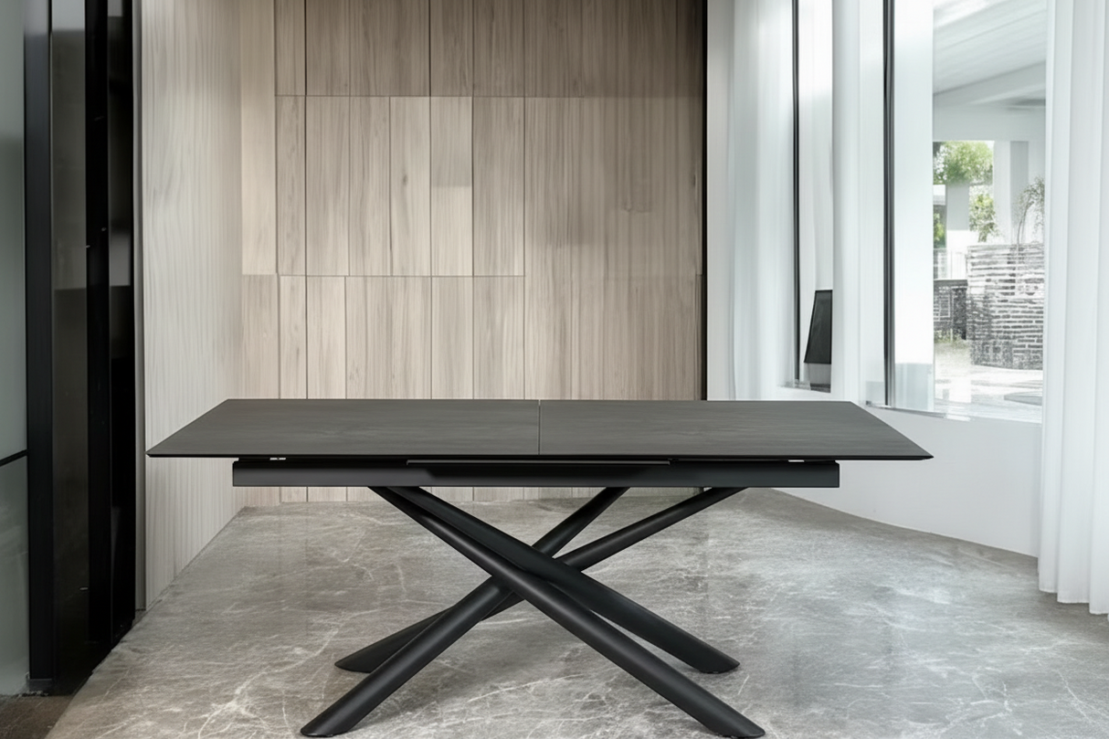 Barbara table céramique extensible – configuration fermée 180 cm, vue de face