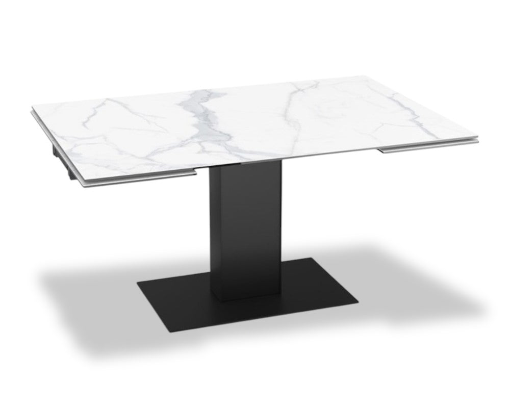 Table céramique extensible marbre blanc rectangulaire - Souffle d'intérieur