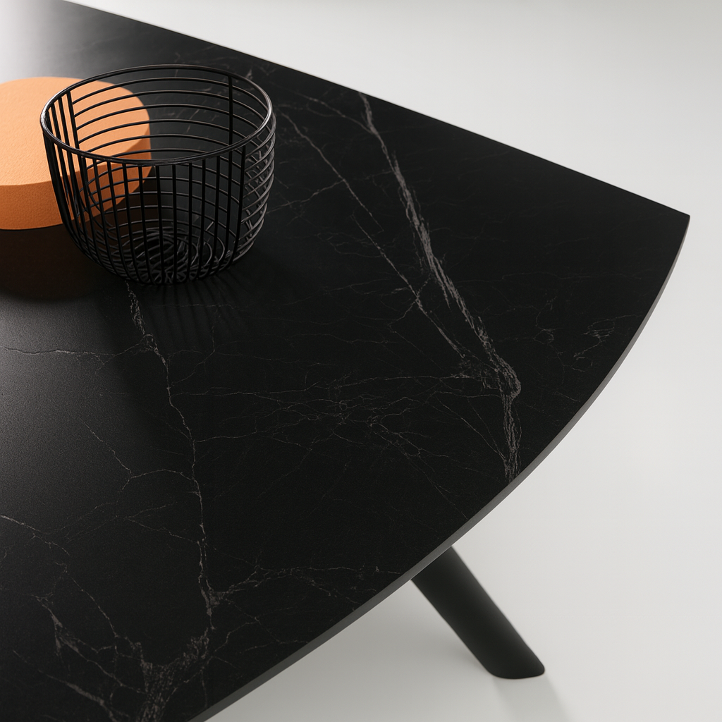 Table à manger marbre noir – modèle Terenceta