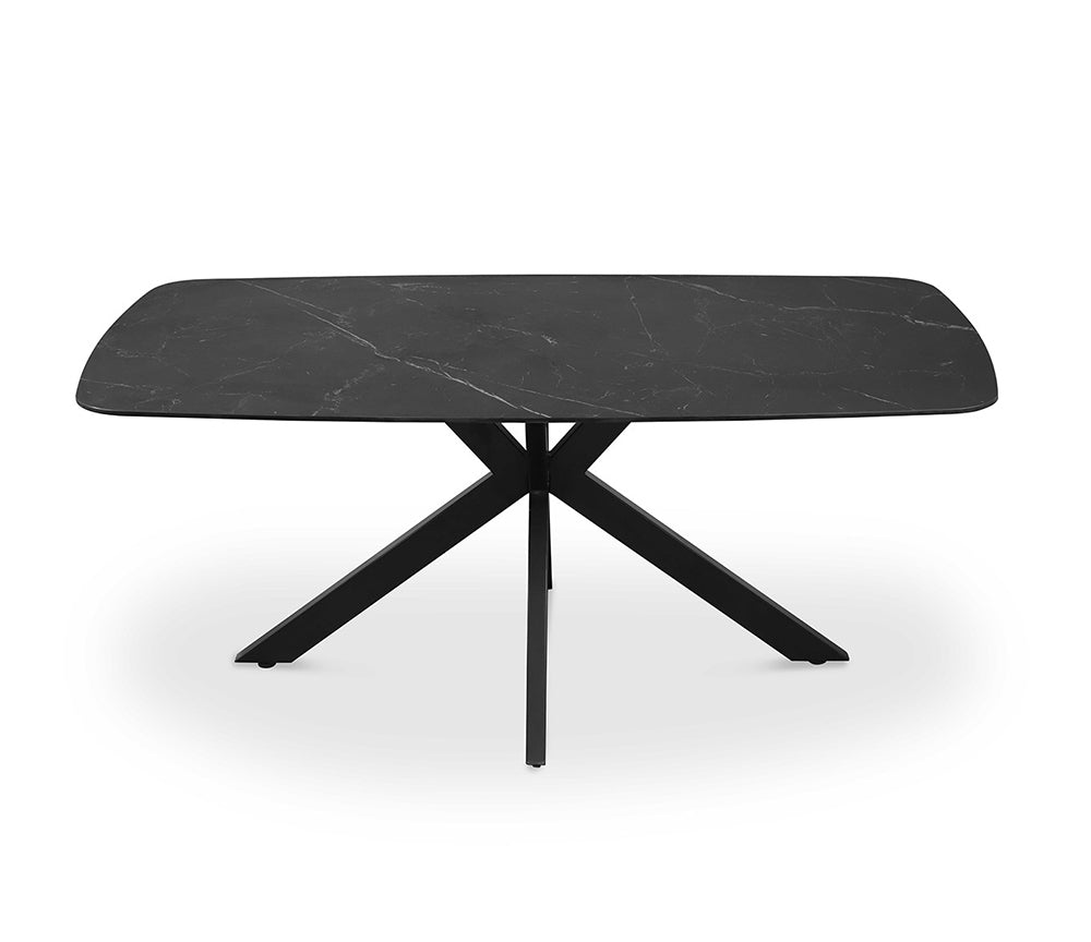 Table céramique noire Nasa effet marbre – design rectangulaire contemporain