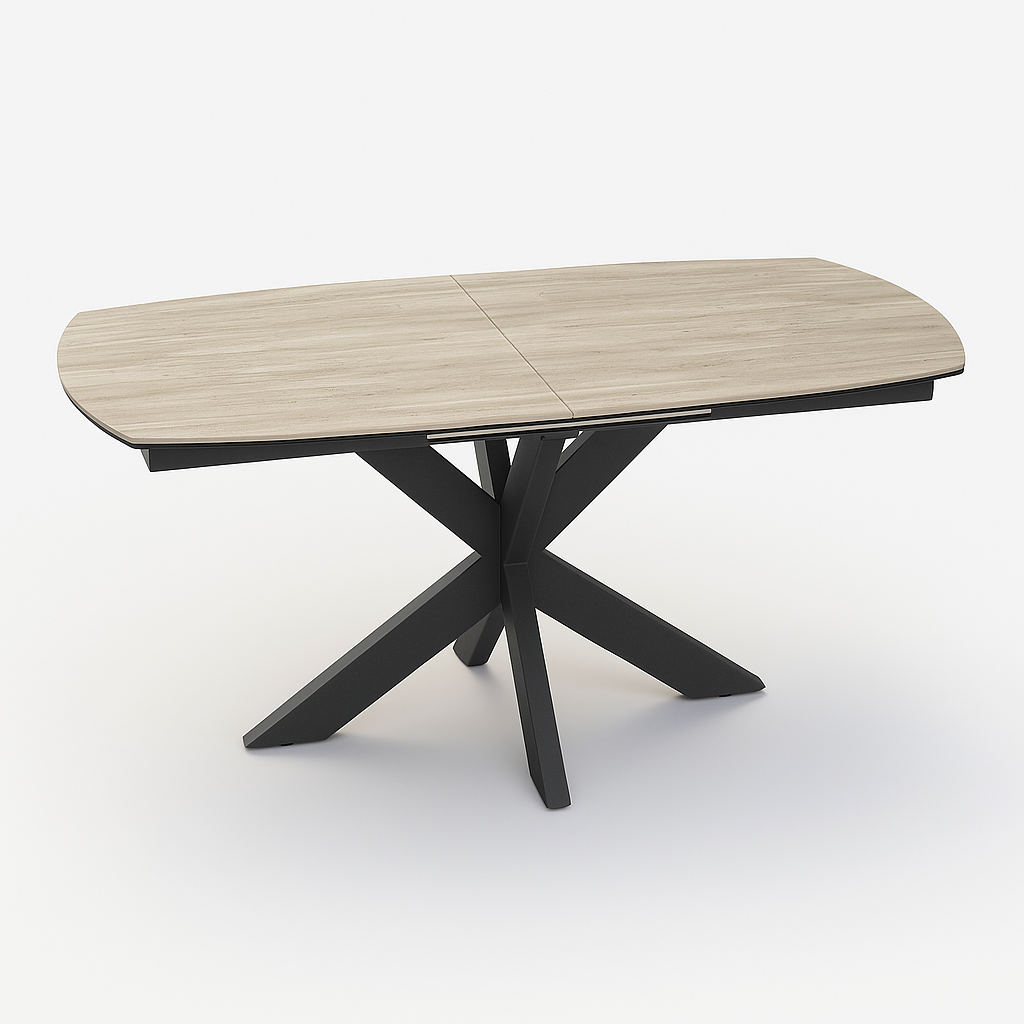 Table céramique travertin extensible Phoenix - Akante – design contemporain Souffle d’Intérieur