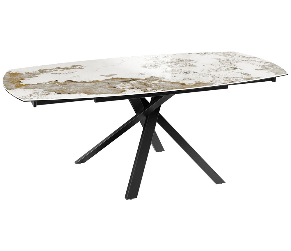 Table céramique effet marbre calcatta extensible - Kheops - Akante - Souffle d'intérieur