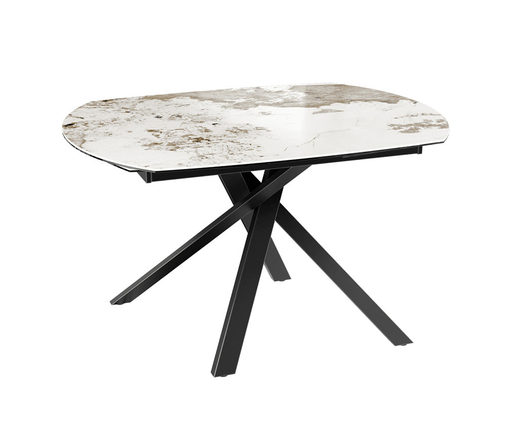 Table céramique effet marbre calcatta extensible - Kheops - Akante - Souffle d'intérieur