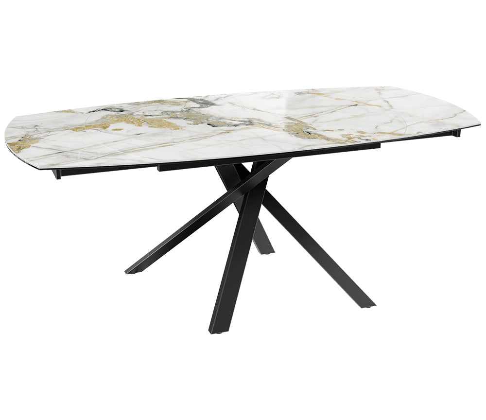 Table céramique effet marbre doro extensible - Kheops - Akante - Souffle d'intérieur