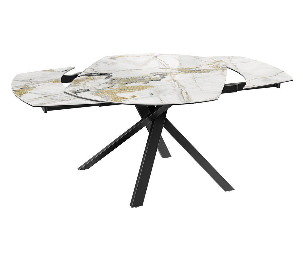 Table céramique effet marbre doro extensible - Kheops - Akante - Souffle d'intérieur