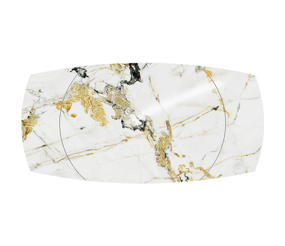 Table céramique effet marbre doro extensible - Kheops - Akante - Souffle d'intérieur