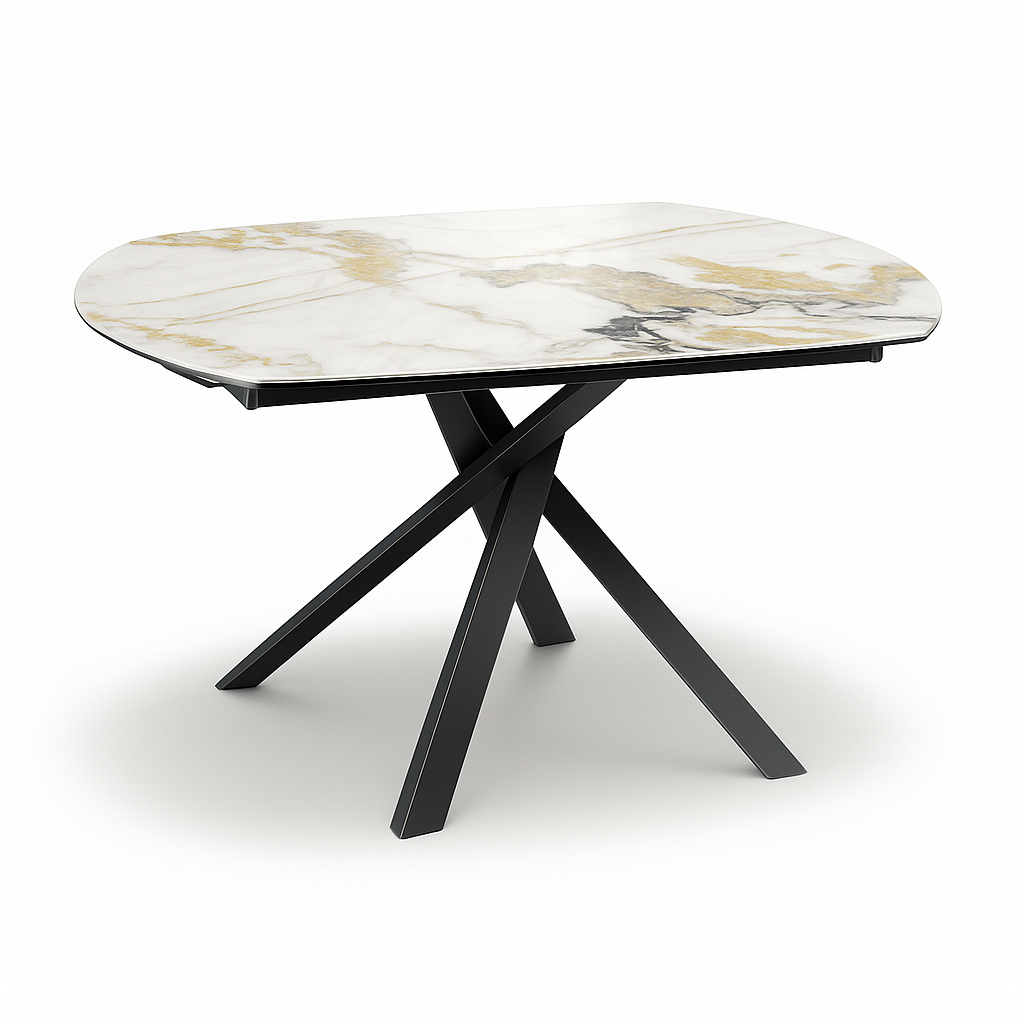 table à manger ceramique avec un plateau tournant