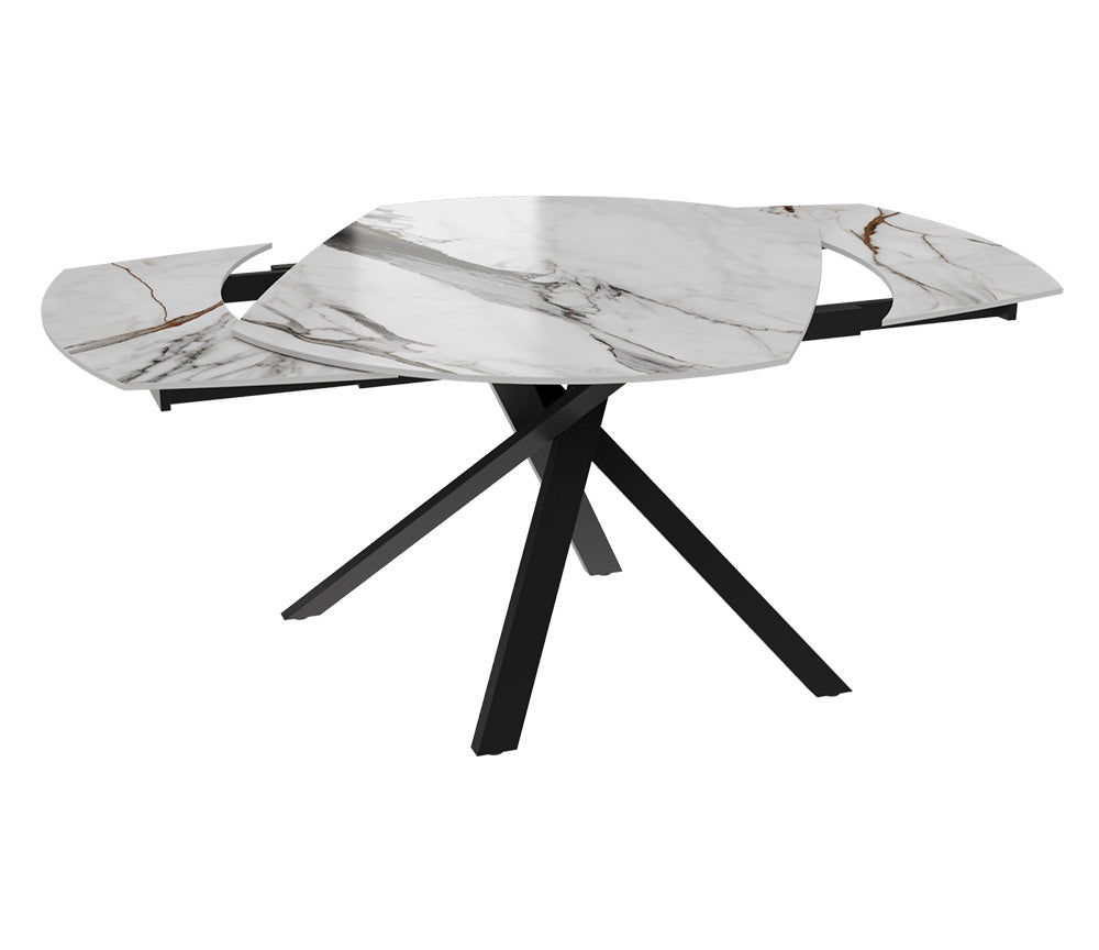 Table céramique effet marbre fiorentino extensible - Kheops - Akante - Souffle d'intérieur