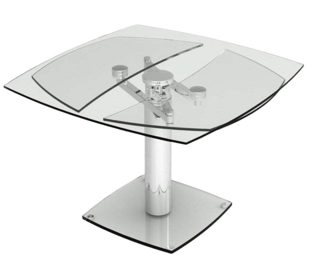 Table en verre extensible design pieds chromé L110 cm - Gia