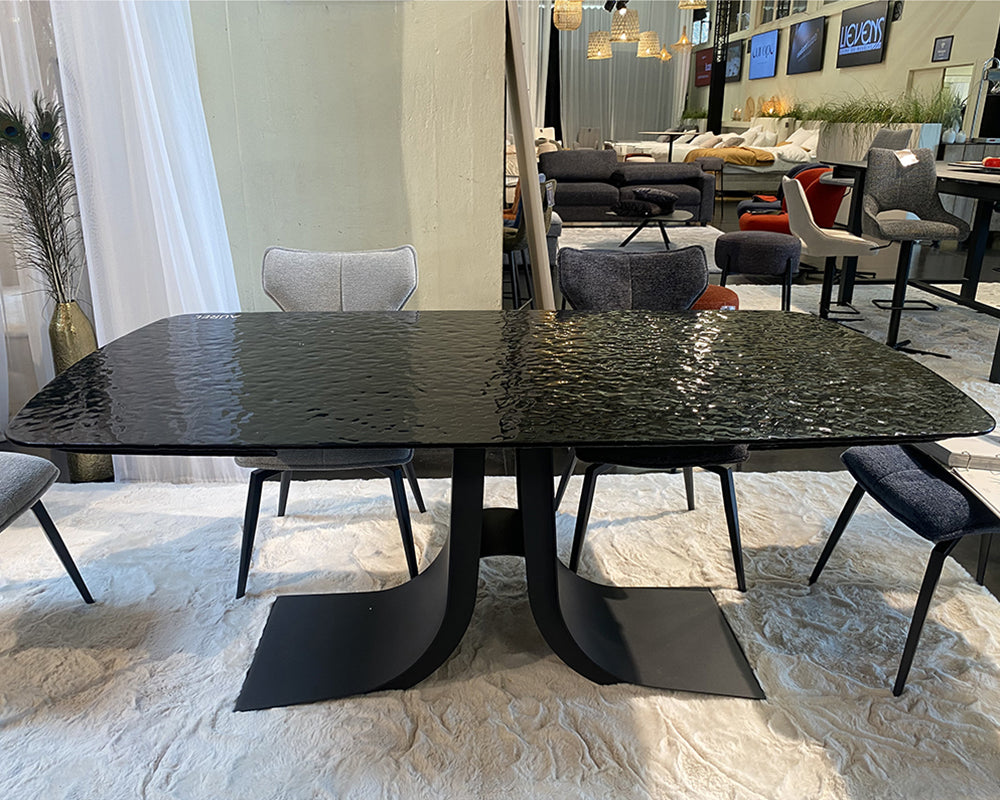 Table en verre noir extensible - Souffle d'intérieur