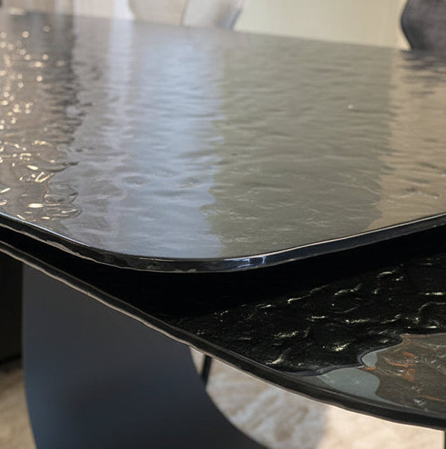 Table en verre noir extensible - Souffle d'intérieur