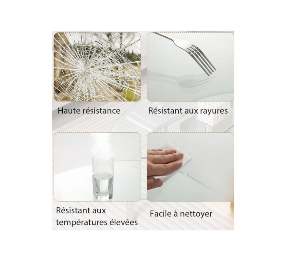 dessin de la resistance du verre trempé