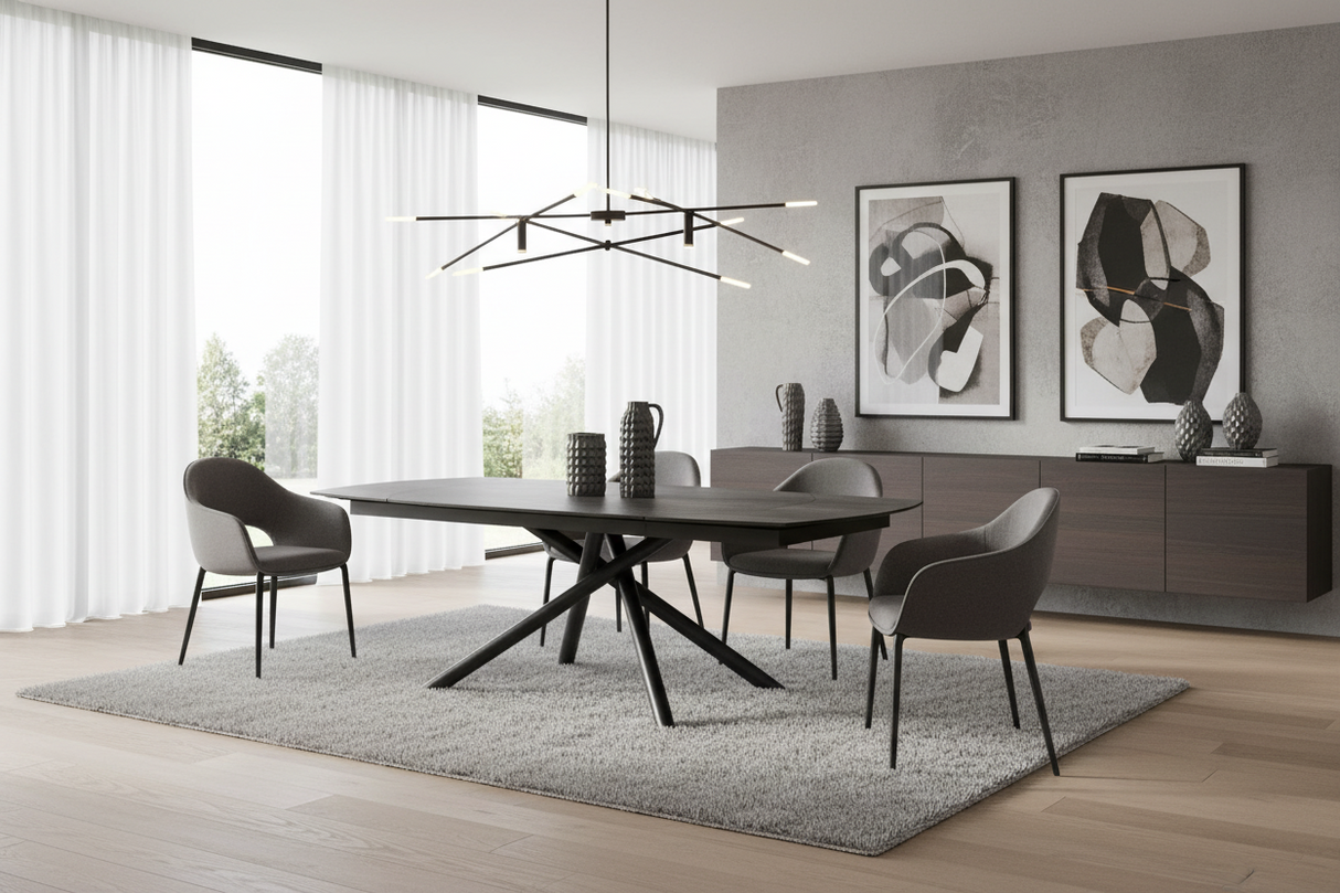 Table à manger céramique extensible rotative - Miranda