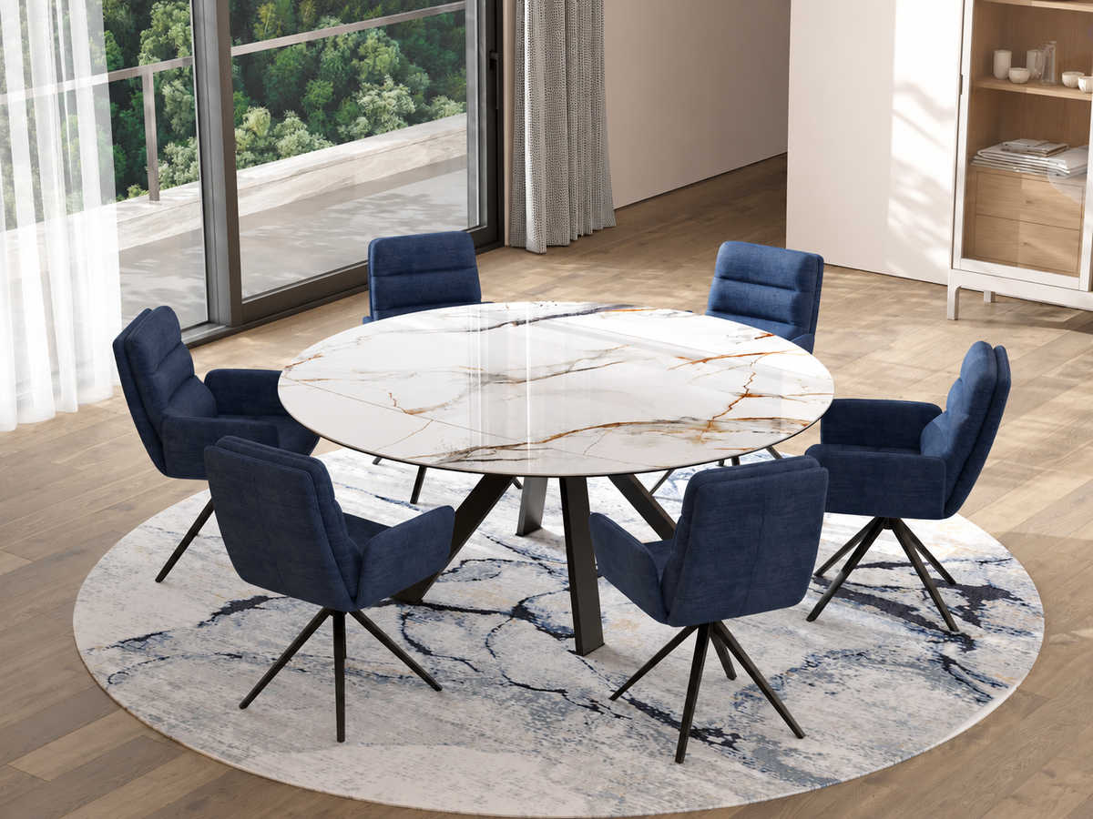 Table ronde extensible céramique rotative - Austin Akante