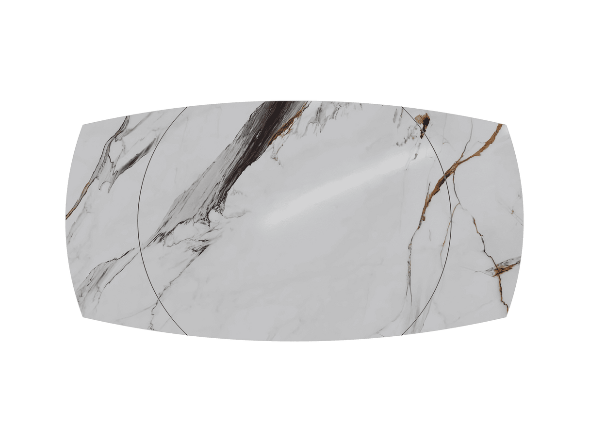 Table extensible céramique couleur marbre blanc marron brillant design - akante - Souffle d'intérieur