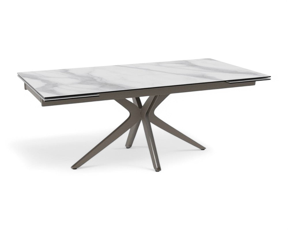 Table extensible céramique marbre blanc mat - Akante - Souffle d'intérieur
