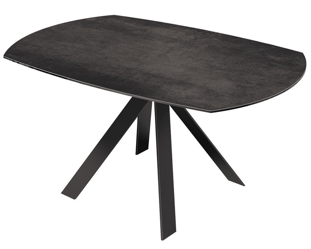 Table extensible Austy – rallonges – ouverte – céramique effet marbre Acier