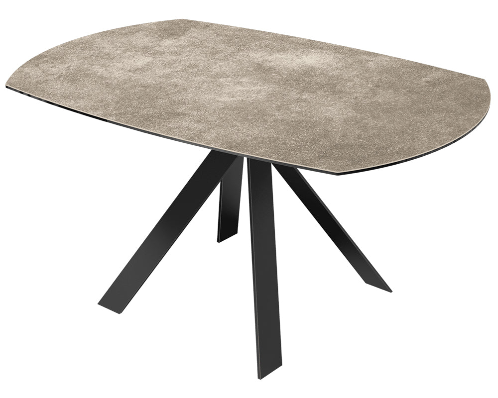 Table extensible Austy – rallonges – ouverte – céramique effet marbre Argile