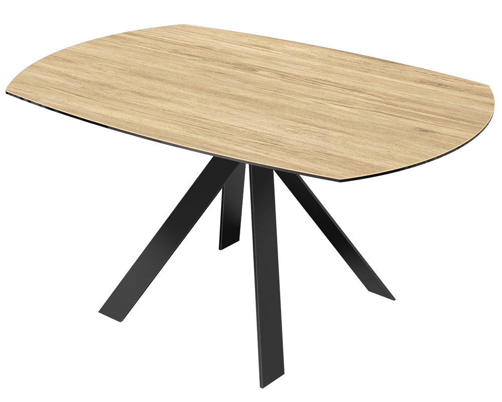 Table extensible Austy – rallonges – ouverte – céramique effet marbre Chêne