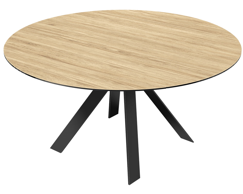 Table extensible Austy – rallonges – fermé – céramique effet marbre Chêne