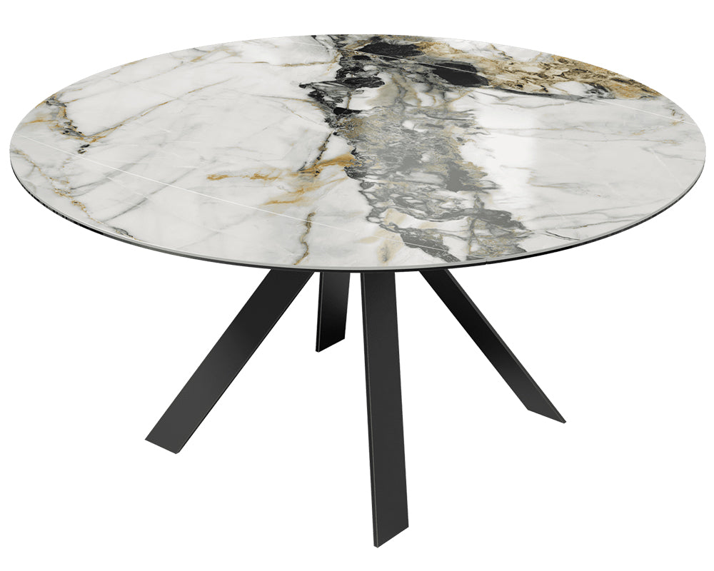 Table extensible Austy – rallonges – fermé – céramique effet marbre Doro