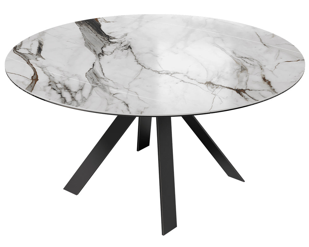 Table extensible Austy – rallonges – fermé – céramique effet marbre Fiore