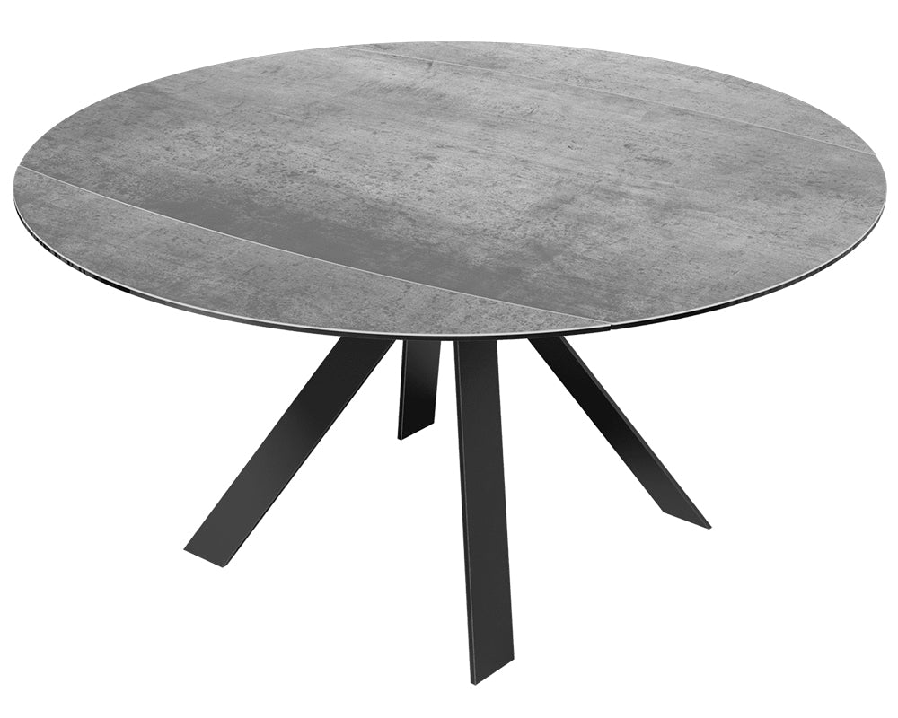 Table extensible Austy – rallonges – fermé – céramique effet marbre Argent