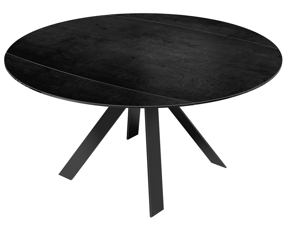 Table extensible Austy – rallonges – fermé – céramique effet marbre Titane