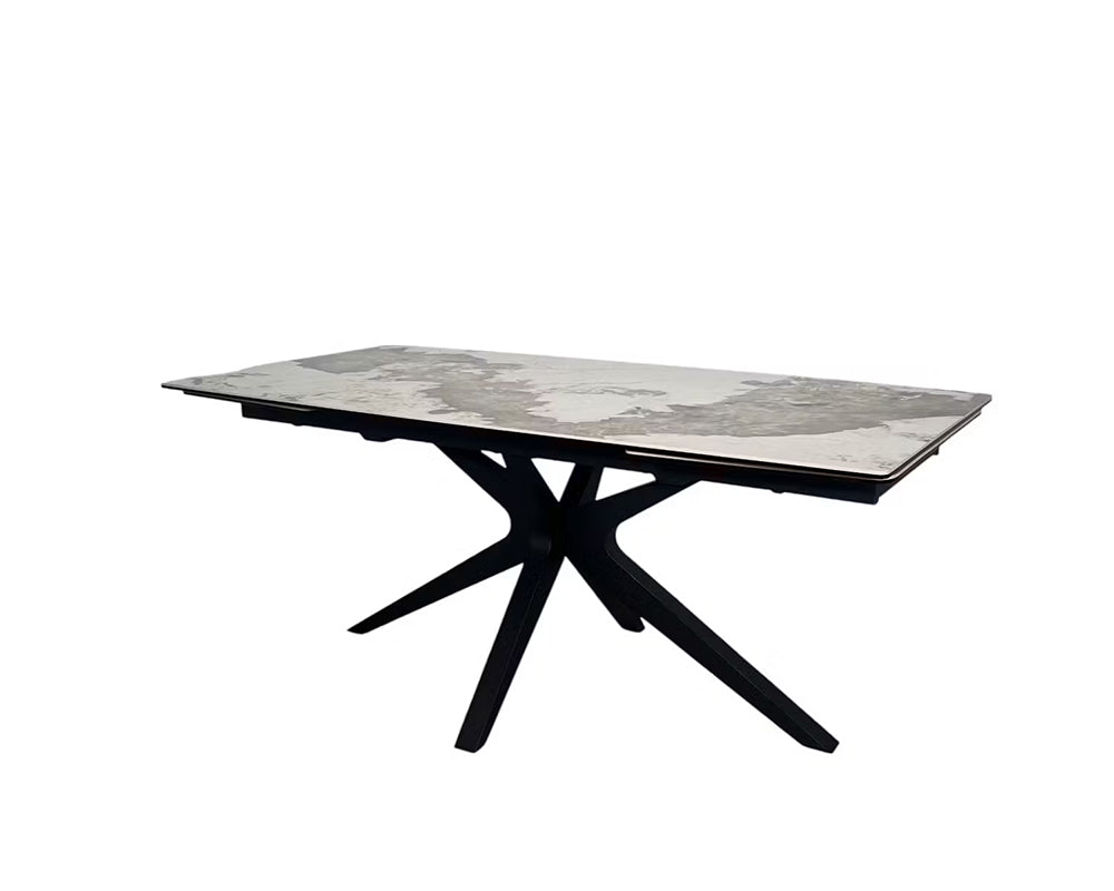 Table à manger Sirocco - pied design mikado - vue 3/4