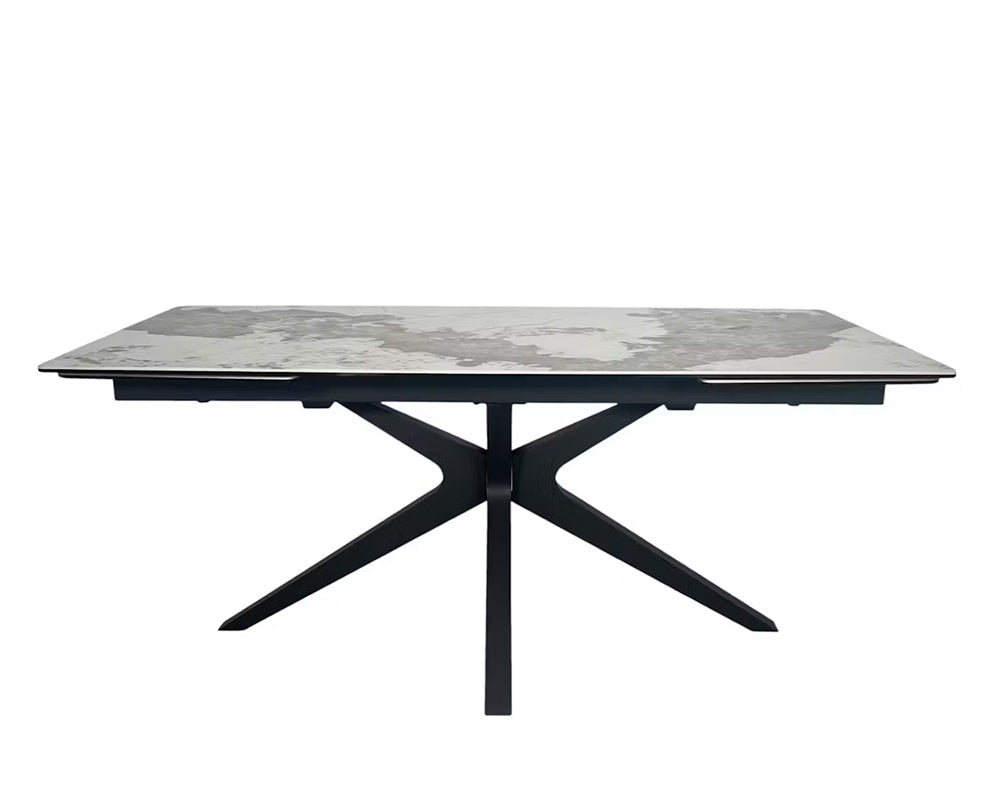 Table à manger Sirocco - pied design mikado - vue de profil