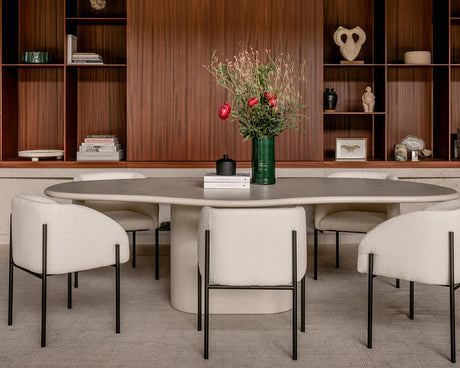 Table à manger organique béton ciré - Souffle d'intérieur