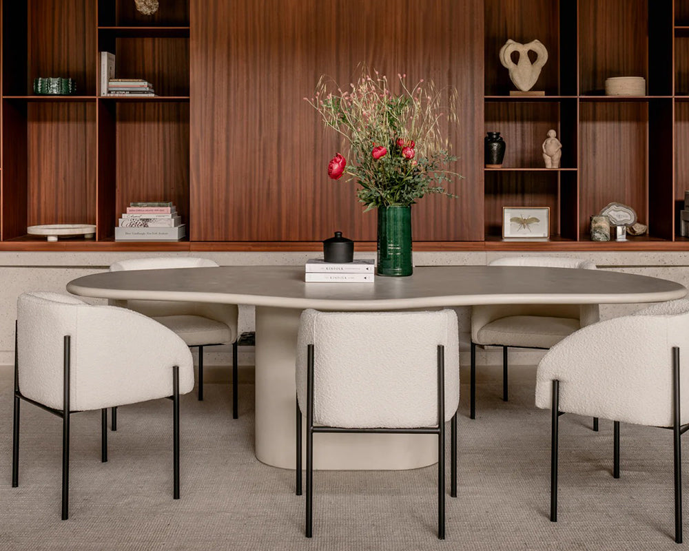 Table à manger en situation - salle à manger - béton ciré